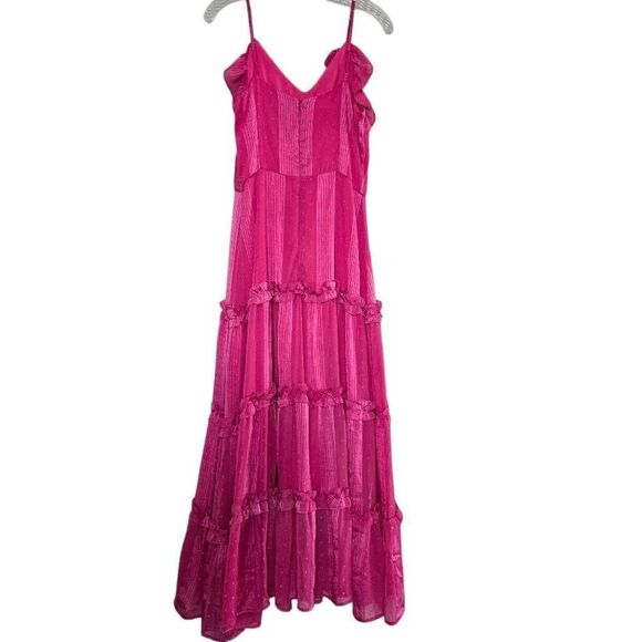 Beulah Style Pink Ruffle Sleeveless Maxi Dress Size Large - Picture 9 of 14